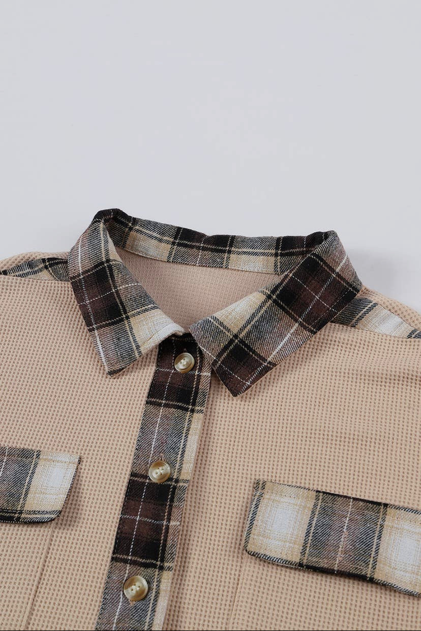 Waffle Knit Plaid Thermal