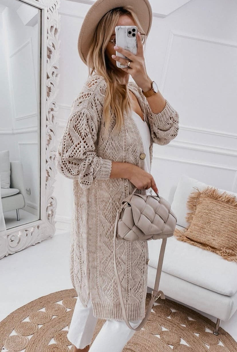 Khaki Knit Cardigan