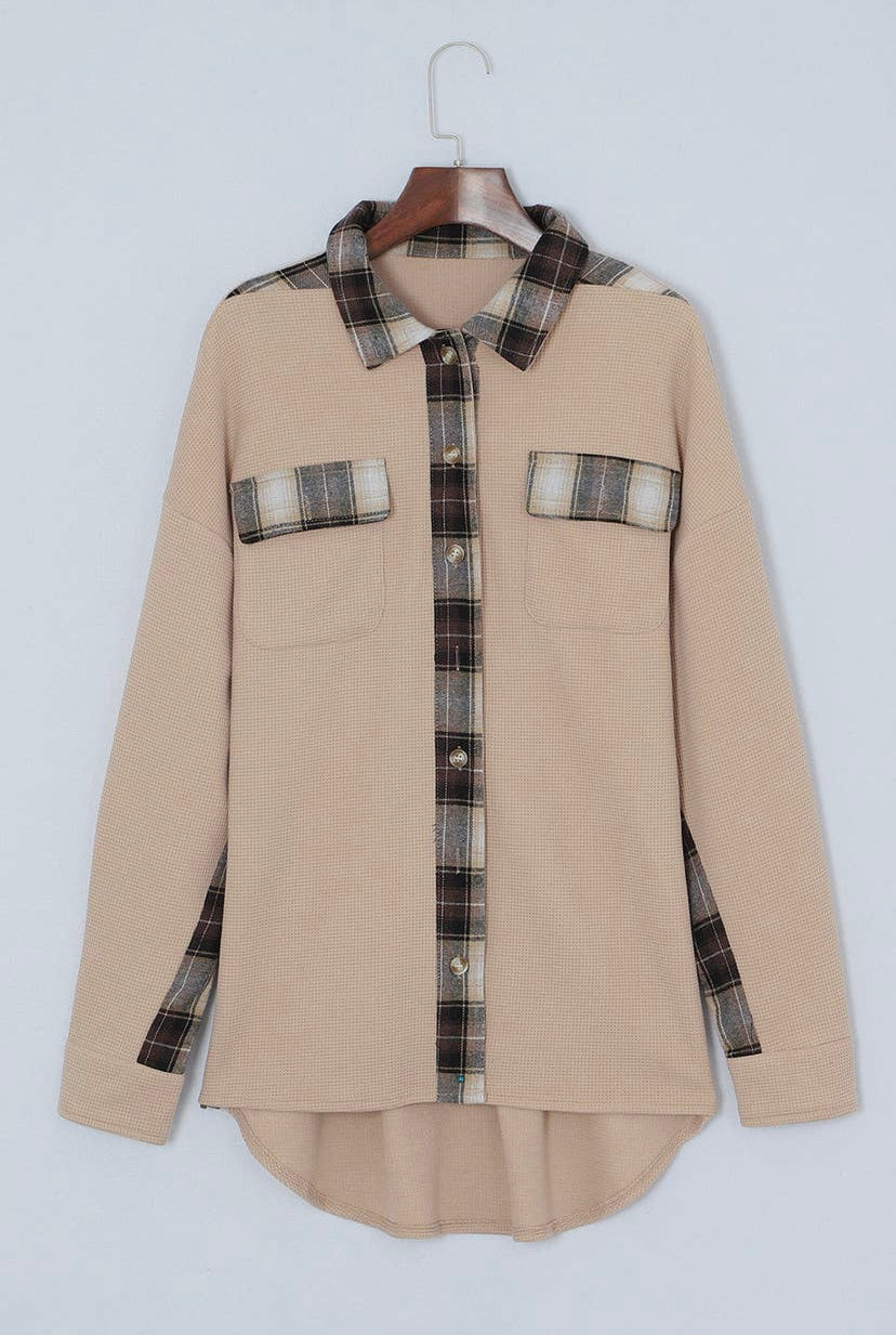Waffle Knit Plaid Thermal