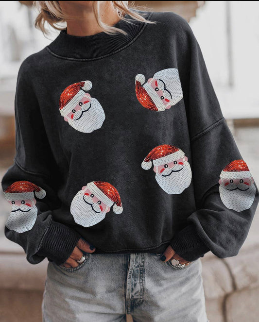 Santa Sequin Crewneck