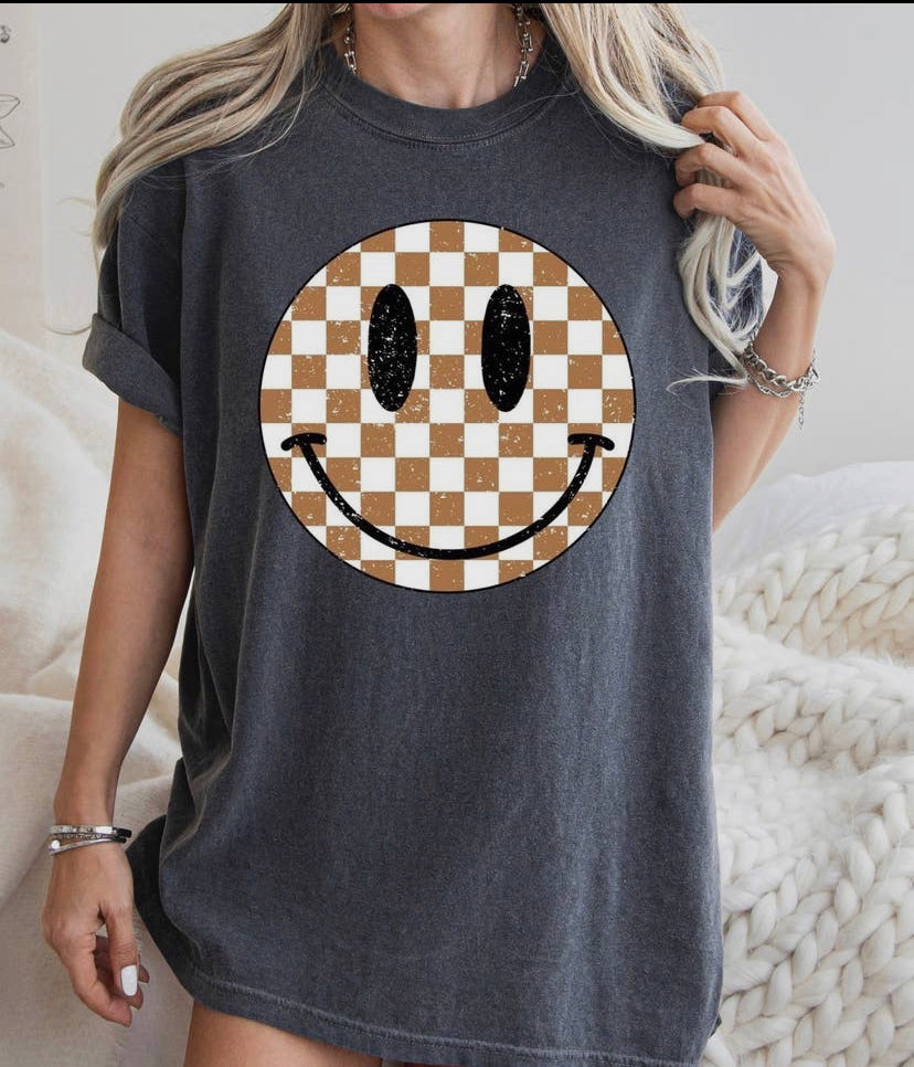 Checkered Smiley Tee