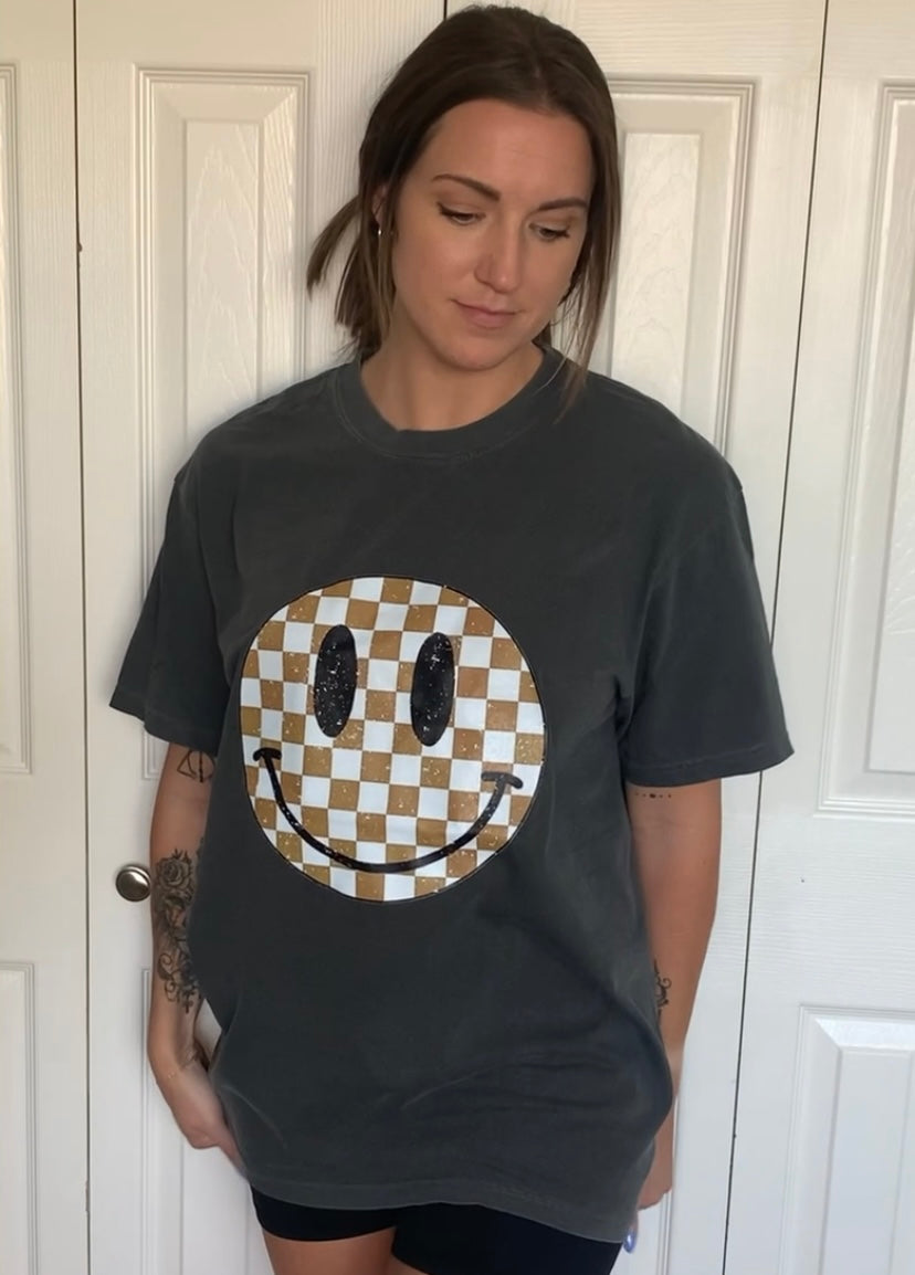 Checkered Smiley Tee